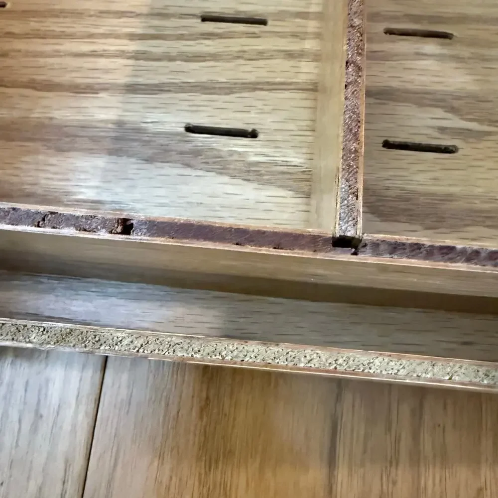 Wood Box Roll Top Tambour Door 14 x 9 x 6 Organize Cubby Sliding Oak Storage